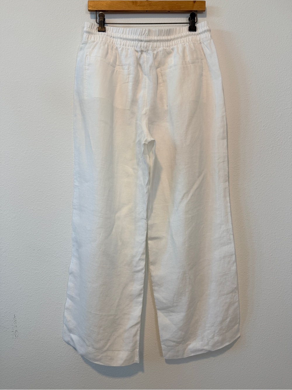 Athleta Retreat White Linen Wide Leg Pants M Petite NWOT - Picture 8 of 8